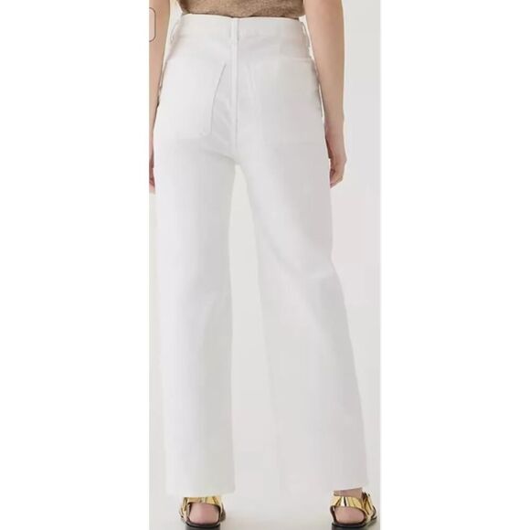 J.Crew Sailor Slim Wide-Leg Jean Women's 30T Tall White Patch Pockets NWT - Picture 2 of 14